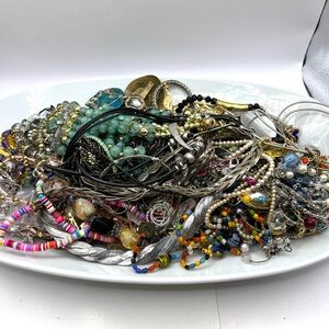 Jewelry Lot 5 lbs Mixed Jewlery Wearable Craft Assortment Necklace Bracelet